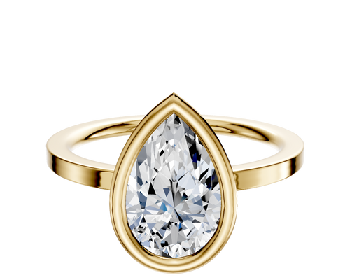 14K Yellow Gold Bezel Full Bezel North/South Classic Flat 1.5mm Engagement Ring