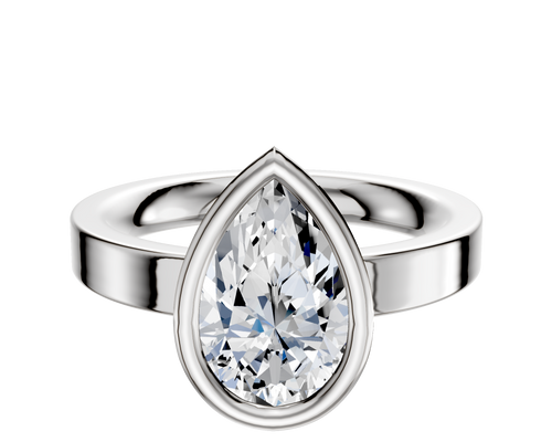 Platinum Bezel Full Bezel North/South Classic Flat 3.0mm Engagement Ring