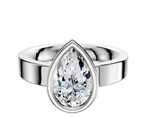 Platinum Bezel Full Bezel North/South Classic Flat 4.0mm Engagement Ring