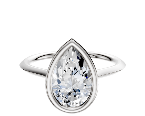 Platinum Bezel Full Bezel North/South Cathedral Knife Edge 1.5mm Engagement Ring