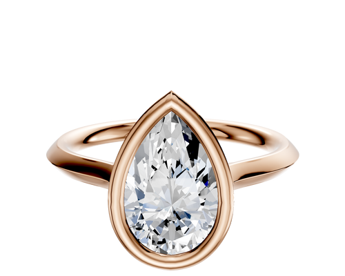 18K Rose Gold Bezel Full Bezel North/South Cathedral Knife Edge 2.0mm Engagement Ring
