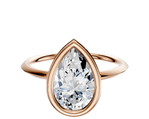18K Rose Gold Bezel Full Bezel North/South Classic Knife Edge 1.5mm Engagement Ring