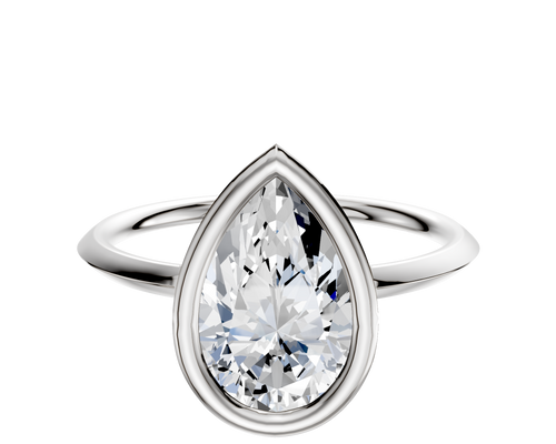 Platinum Bezel Full Bezel North/South Classic Knife Edge 1.5mm Engagement Ring