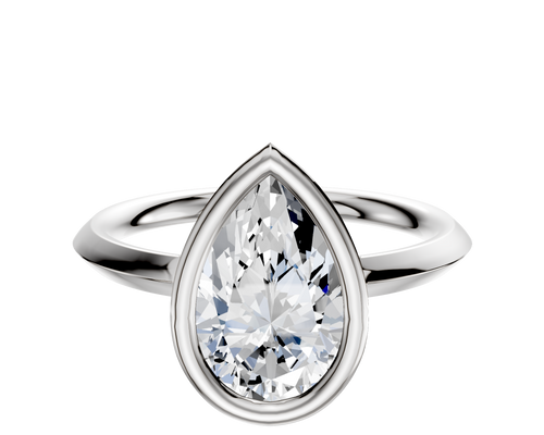 Platinum Bezel Full Bezel North/South Classic Knife Edge 2.0mm Engagement Ring