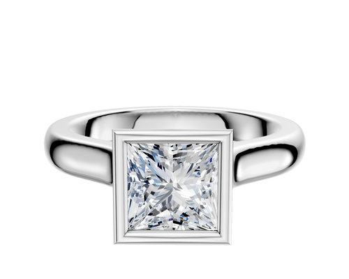 Platinum Bezel Full Bezel North/South Cathedral Dome 3.0mm Engagement Ring