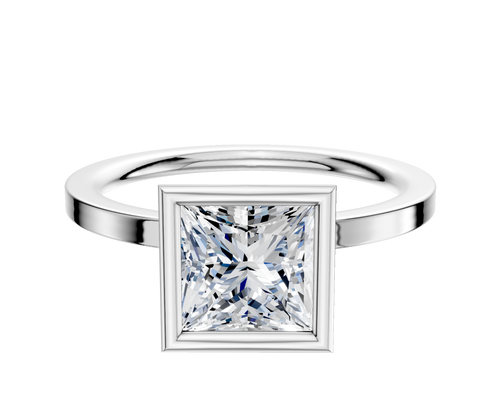 Platinum Bezel Full Bezel North/South Classic Flat 1.5mm Engagement Ring