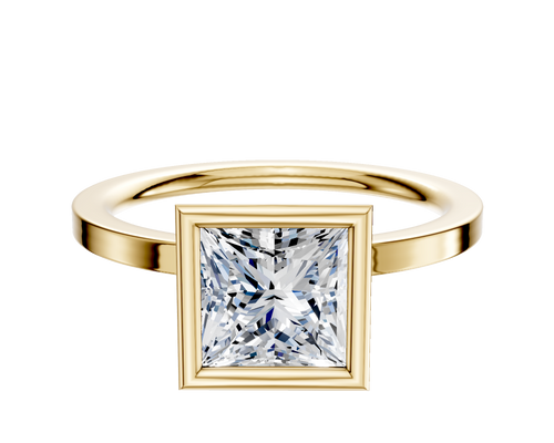 14K Yellow Gold Bezel Full Bezel North/South Classic Flat 1.5mm Engagement Ring