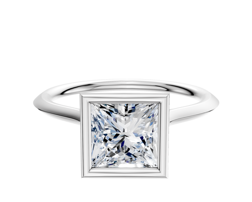 Platinum Bezel Full Bezel North/South Cathedral Knife Edge 1.5mm Engagement Ring