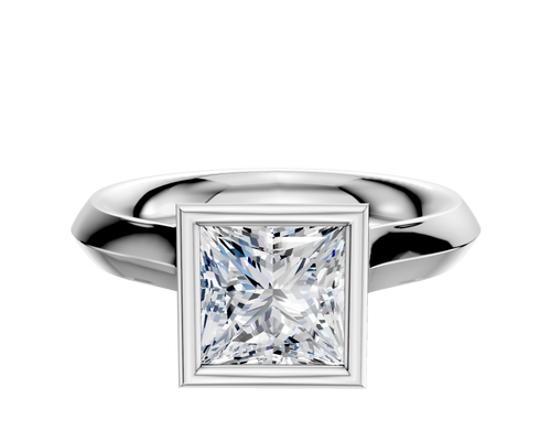 Platinum Bezel Full Bezel North/South Cathedral Knife Edge 3.0mm Engagement Ring