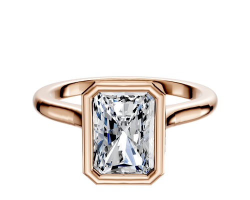 18K Rose Gold Bezel Full Bezel North/South Cathedral Dome 2.0mm Engagement Ring