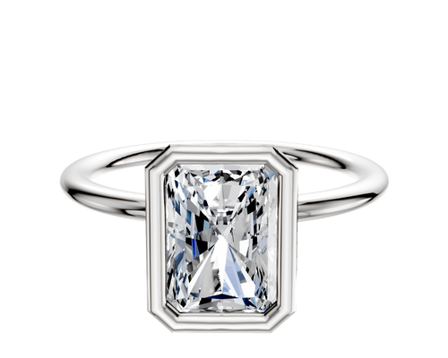 Platinum Bezel Full Bezel North/South Classic Dome 1.5mm Engagement Ring