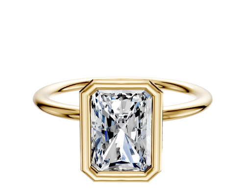 14K Yellow Gold Bezel Full Bezel North/South Classic Dome 1.5mm Engagement Ring