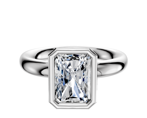 Platinum Bezel Full Bezel North/South Classic Dome 3.0mm Engagement Ring