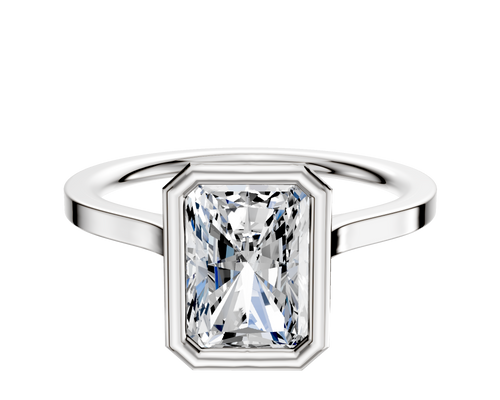 Platinum Bezel Full Bezel North/South Cathedral Flat 1.5mm Engagement Ring