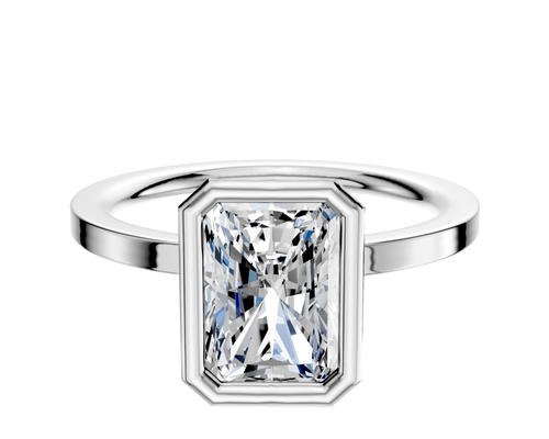 Platinum Bezel Full Bezel North/South Classic Flat 1.5mm Engagement Ring