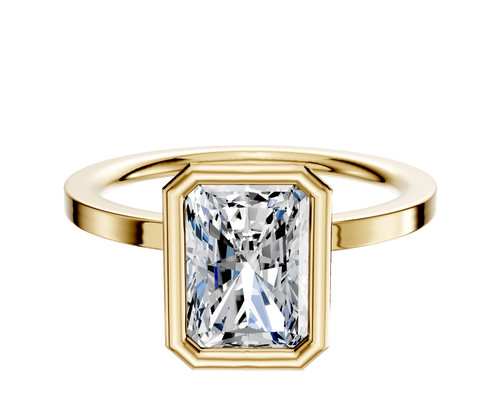 14K Yellow Gold Bezel Full Bezel North/South Classic Flat 1.5mm Engagement Ring