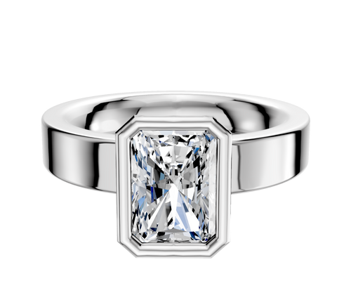 Platinum Bezel Full Bezel North/South Classic Flat 4.0mm Engagement Ring