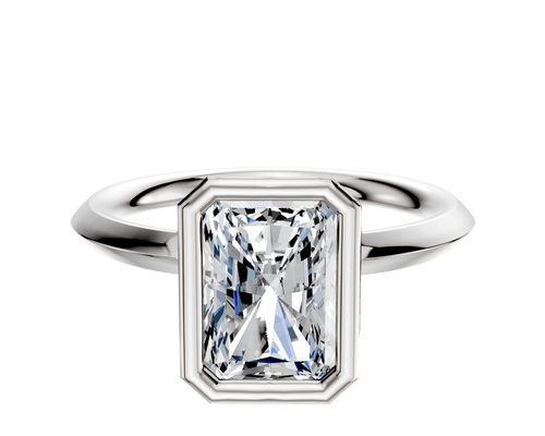 Platinum Bezel Full Bezel North/South Classic Knife Edge 2.0mm Engagement Ring