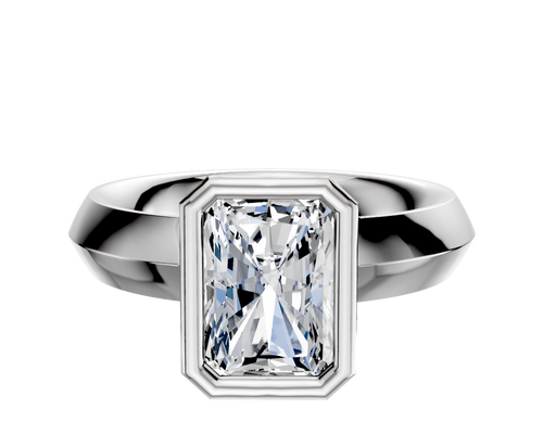 Platinum Bezel Full Bezel North/South Classic Knife Edge 4.0mm Engagement Ring