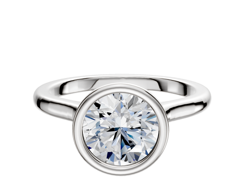 Platinum Bezel Full Bezel North/South Cathedral Dome 2.0mm Engagement Ring