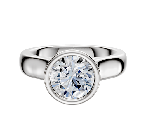 Platinum Bezel Full Bezel North/South Cathedral Dome 4.0mm Engagement Ring