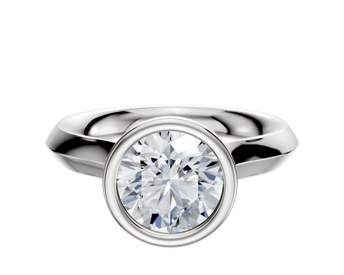 Platinum Bezel Full Bezel North/South Cathedral Knife Edge 3.0mm Engagement Ring