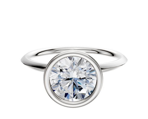 Platinum Bezel Full Bezel North/South Classic Knife Edge 1.5mm Engagement Ring
