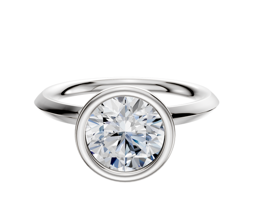 Platinum Bezel Full Bezel North/South Classic Knife Edge 2.0mm Engagement Ring