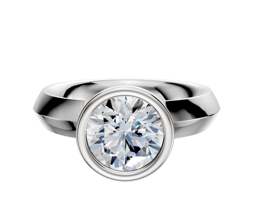 Platinum Bezel Full Bezel North/South Classic Knife Edge 4.0mm Engagement Ring