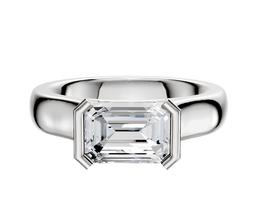 Platinum Bezel Half Bezel East/West Cathedral Dome 4.0mm Engagement Ring
