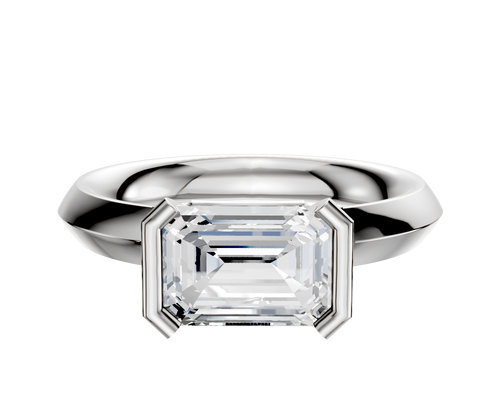 Platinum Bezel Half Bezel East/West Classic Knife Edge 3.0mm Engagement Ring