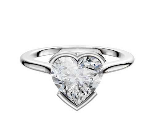 Platinum Bezel Half Bezel East/West Cathedral Dome 1.5mm Engagement Ring