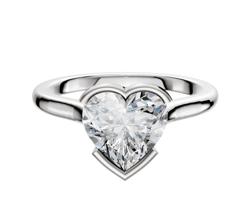 Platinum Bezel Half Bezel East/West Cathedral Dome 2.0mm Engagement Ring