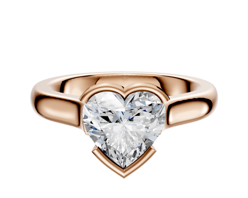 18K Rose Gold Bezel Half Bezel East/West Cathedral Dome 3.0mm Engagement Ring