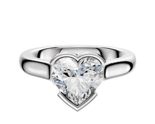 Platinum Bezel Half Bezel East/West Cathedral Dome 3.0mm Engagement Ring