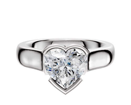 Platinum Bezel Half Bezel East/West Cathedral Dome 4.0mm Engagement Ring