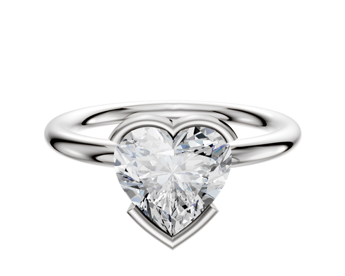 Platinum Bezel Half Bezel East/West Classic Dome 2.0mm Engagement Ring