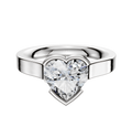 A platinum engagement ring featuring a half bezel east/west cathedral setting and a flat 3.0mm polished band for a modern look.