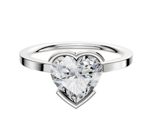 Platinum Bezel Half Bezel East/West Classic Flat 1.5mm Engagement Ring