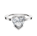 A Platinum Bezel Half Bezel East/West Classic Flat 1.5mm Engagement Ring showcased on a white background, featuring a sleek flat band with an elegant half bezel setting for a modern, timeless look.