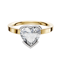 A 14K two-tone half bezel East/West classic flat 2.0mm engagement ring, displayed against a plain white background.