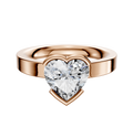 A 14K rose gold Bezel Half Bezel East/West Classic Flat 3.0mm engagement ring displayed against a white background.