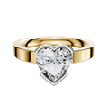 A 14K two-tone bezel half bezel East/West classic flat 3.0mm engagement ring, shown against a plain white background.