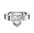 An 18K white gold Bezel Half Bezel East/West Classic Flat 4.0mm engagement ring displayed against a plain white background.