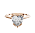 The 18K Rose Gold Bezel Half Bezel East/West Cathedral Knife Edge 1.5mm Engagement Ring is shown against a plain white background, highlighting its elegant rose gold setting and modern knife edge design.