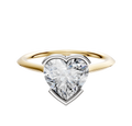 The 14K Two Tone Bezel Half Bezel East/West Cathedral Knife Edge 1.5mm Engagement Ring is shown on a plain white background.