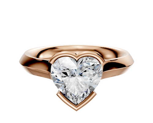 18K Rose Gold Bezel Half Bezel East/West Cathedral Knife Edge 3.0mm Engagement Ring