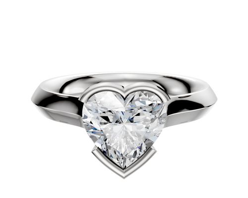 Platinum Bezel Half Bezel East/West Cathedral Knife Edge 3.0mm Engagement Ring