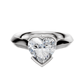 A Platinum Bezel Half Bezel East/West Cathedral Knife Edge 3.0mm Engagement Ring shown with a sleek, polished band and elegant design, displayed against a white background.