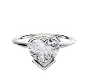 A Platinum Bezel Half Bezel East/West Classic Knife Edge 1.5mm Engagement Ring displayed on a plain white background.
